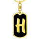 Initial H v2b - Luxury Dog Tag Keychain
