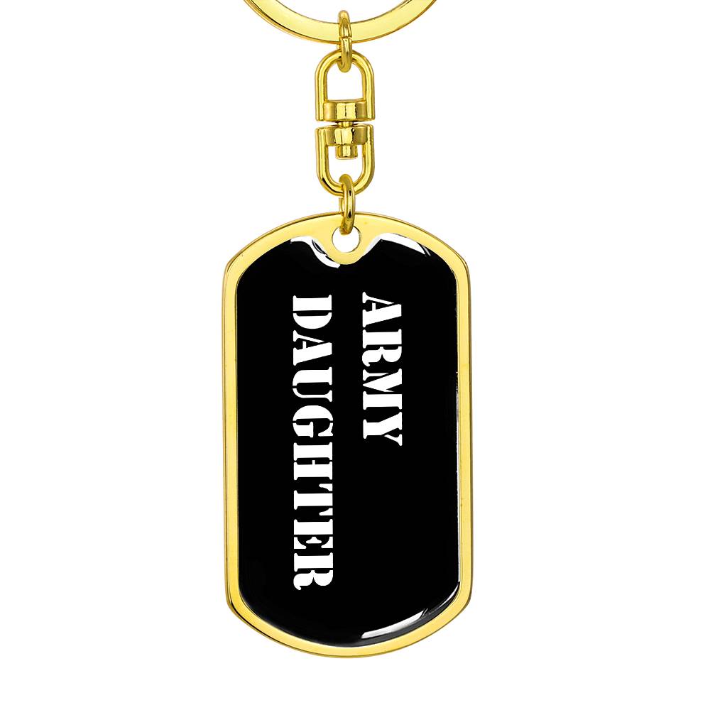 Army Daughter v3 - Luxury Dog Tag Keychain