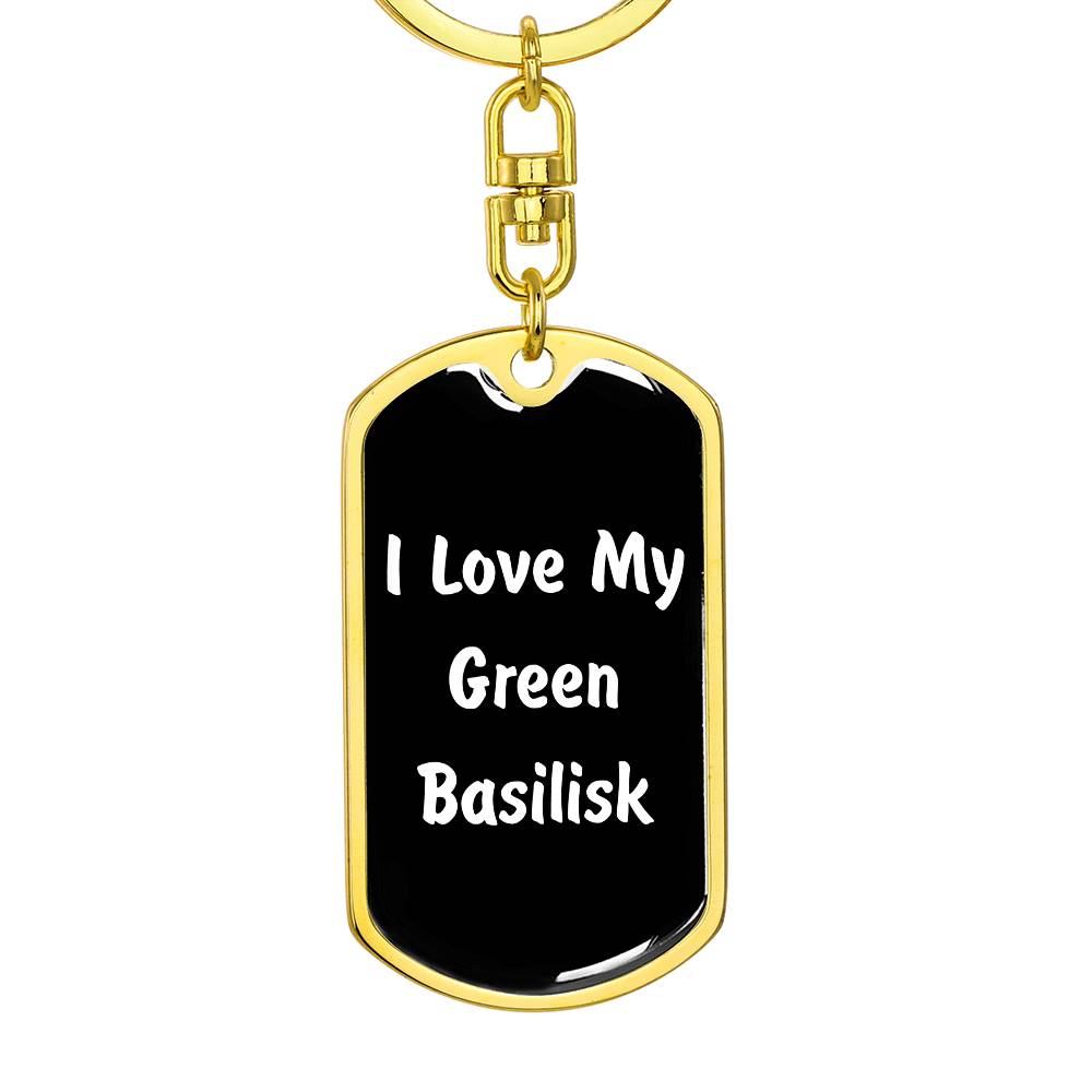 Love My Green Basilisk v3 - Luxury Dog Tag Keychain