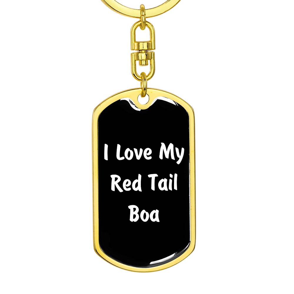 Love My Red Tail Boa v3 - Luxury Dog Tag Keychain