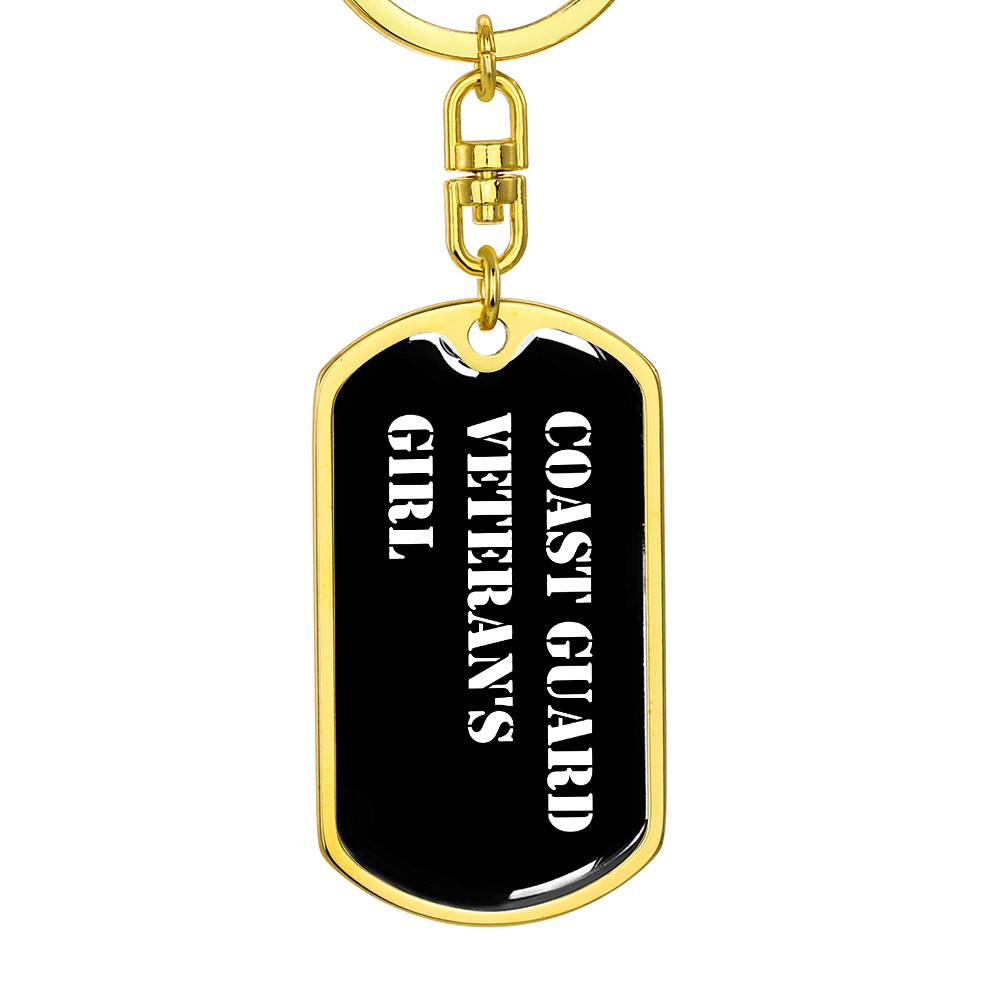 Coast Guard Veteran's Girl v3 - Luxury Dog Tag Keychain