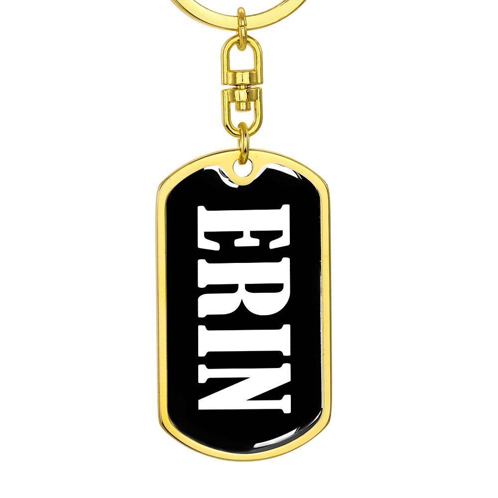 Erin v01w - Luxury Dog Tag Keychain