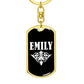 Emily v03a - Luxury Dog Tag Keychain