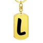 Initial L v1b - Luxury Dog Tag Keychain