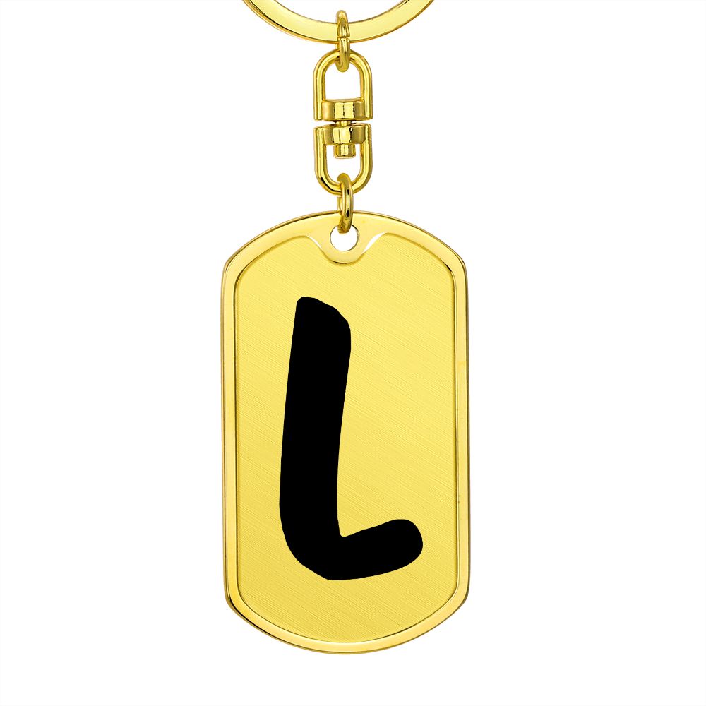 Initial L v1b - Luxury Dog Tag Keychain