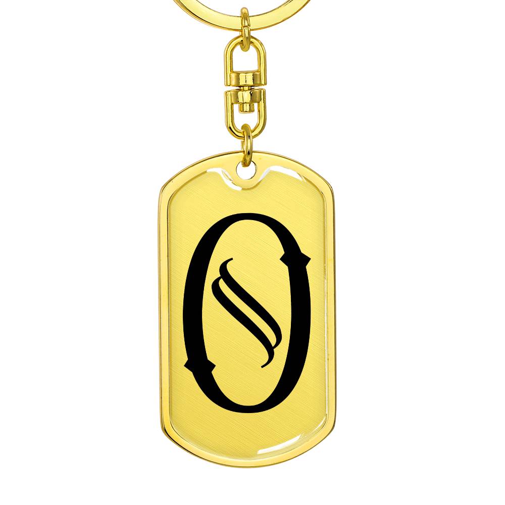 Initial O v001-11 - Luxury Dog Tag Keychain