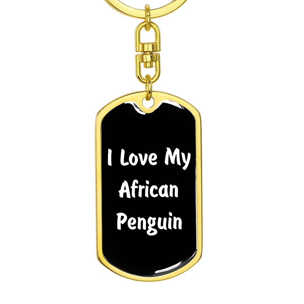 Love My African Penguin v3 - Luxury Dog Tag Keychain