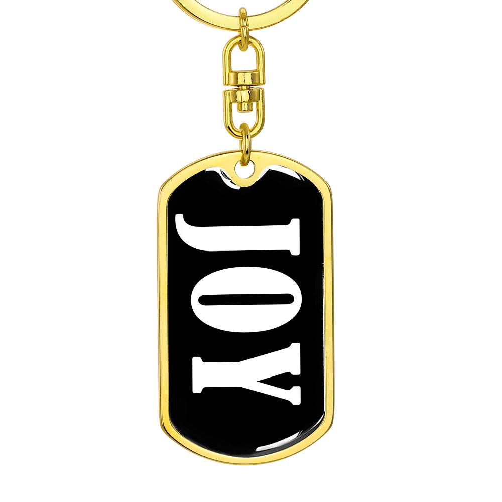 Joy v01w - Luxury Dog Tag Keychain