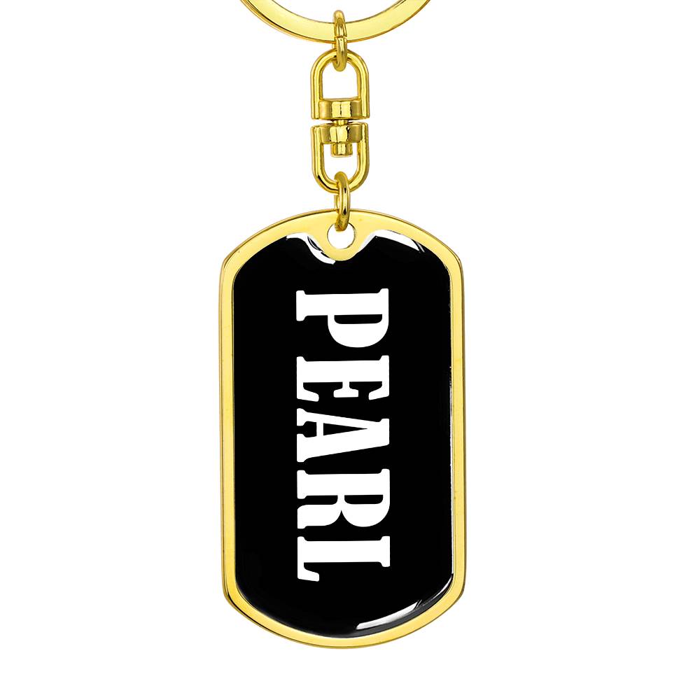 Pearl v01w - Luxury Dog Tag Keychain
