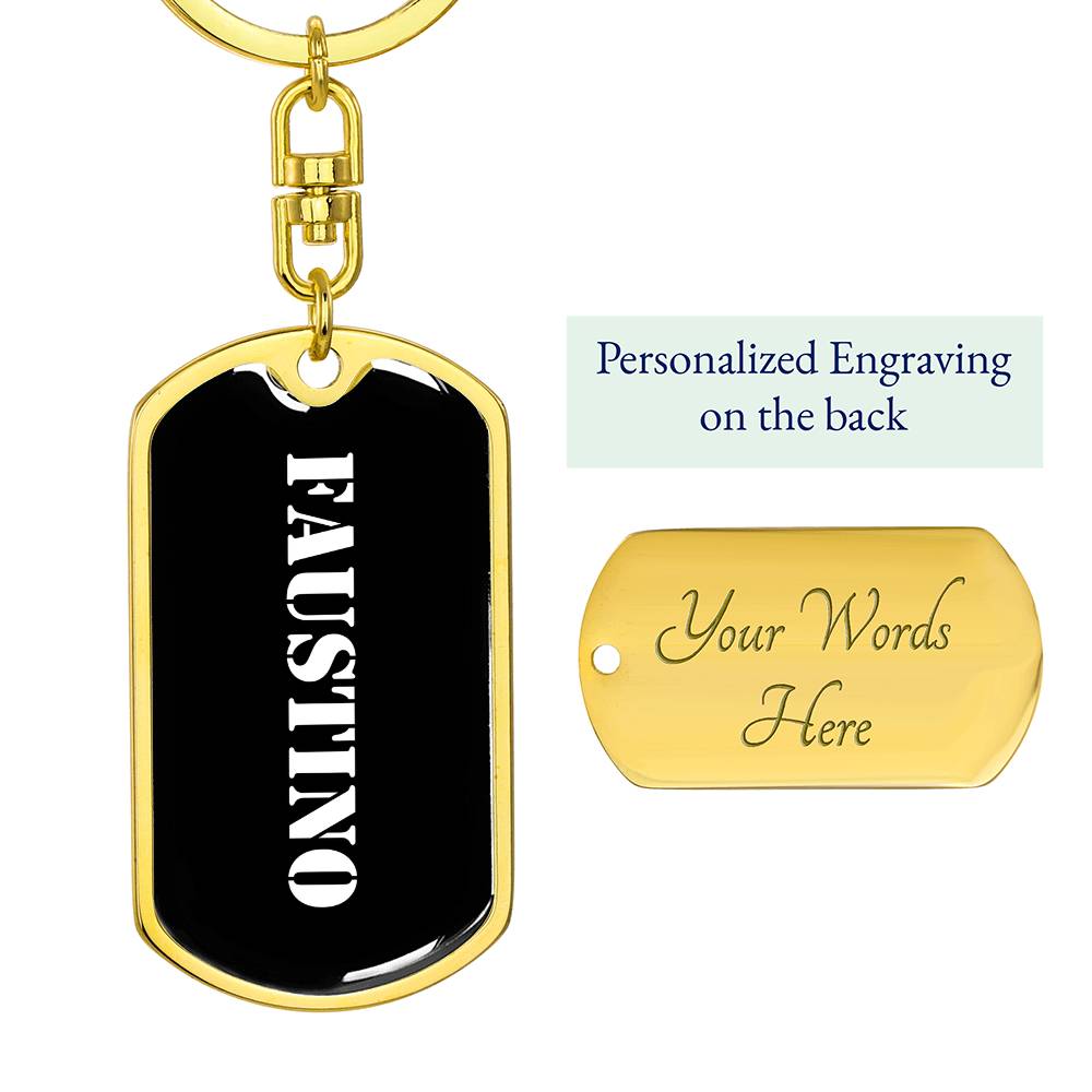 Faustino v3 - Luxury Dog Tag Keychain