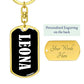 Leona v01w - Luxury Dog Tag Keychain