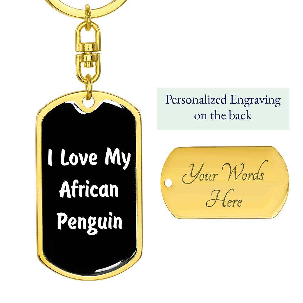 Love My African Penguin v3 - Luxury Dog Tag Keychain