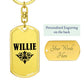 Willie v01a - Luxury Dog Tag Keychain