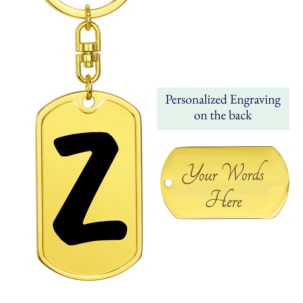 Initial Z v1b - Luxury Dog Tag Keychain