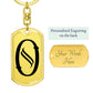 Initial O v001-11 - Luxury Dog Tag Keychain
