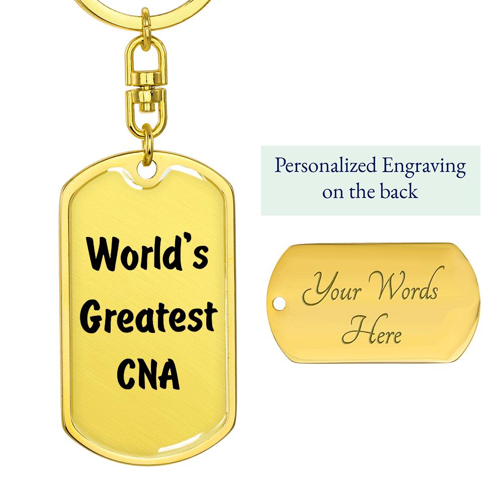 World's Greatest CNA - Luxury Dog Tag Keychain