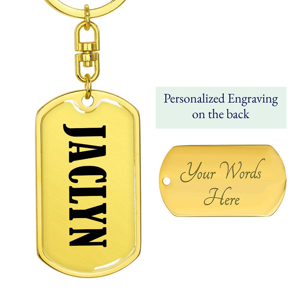 Jaclyn v01 - Luxury Dog Tag Keychain
