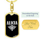 Alicia v03a - Luxury Dog Tag Keychain