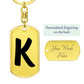 Initial K v1b - Luxury Dog Tag Keychain