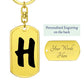 Initial H v1b - Luxury Dog Tag Keychain