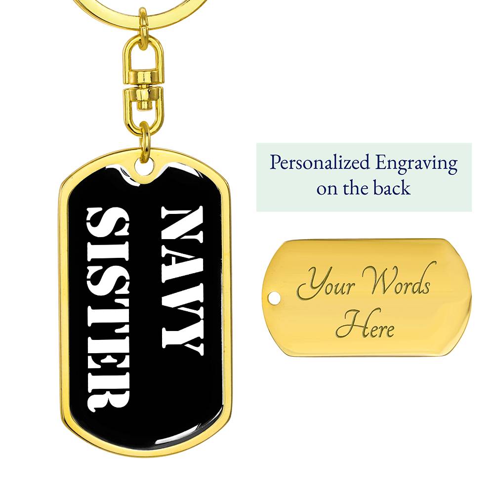 Navy Sister v3 - Luxury Dog Tag Keychain