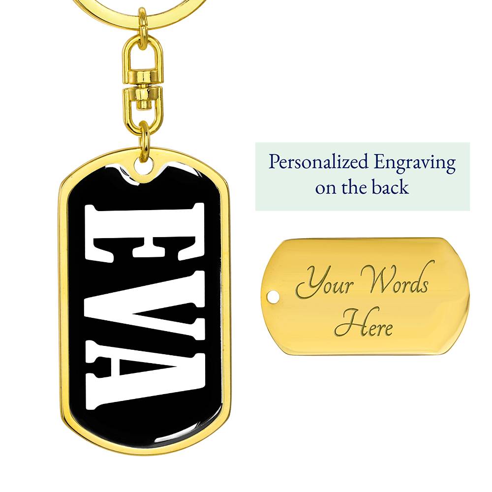 Eva v01w - Luxury Dog Tag Keychain