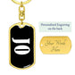 Jo v01w - Luxury Dog Tag Keychain