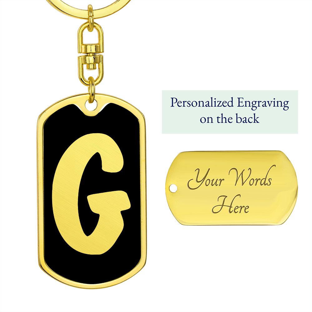 Initial G v2b - Luxury Dog Tag Keychain