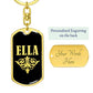 Ella v02a - Luxury Dog Tag Keychain