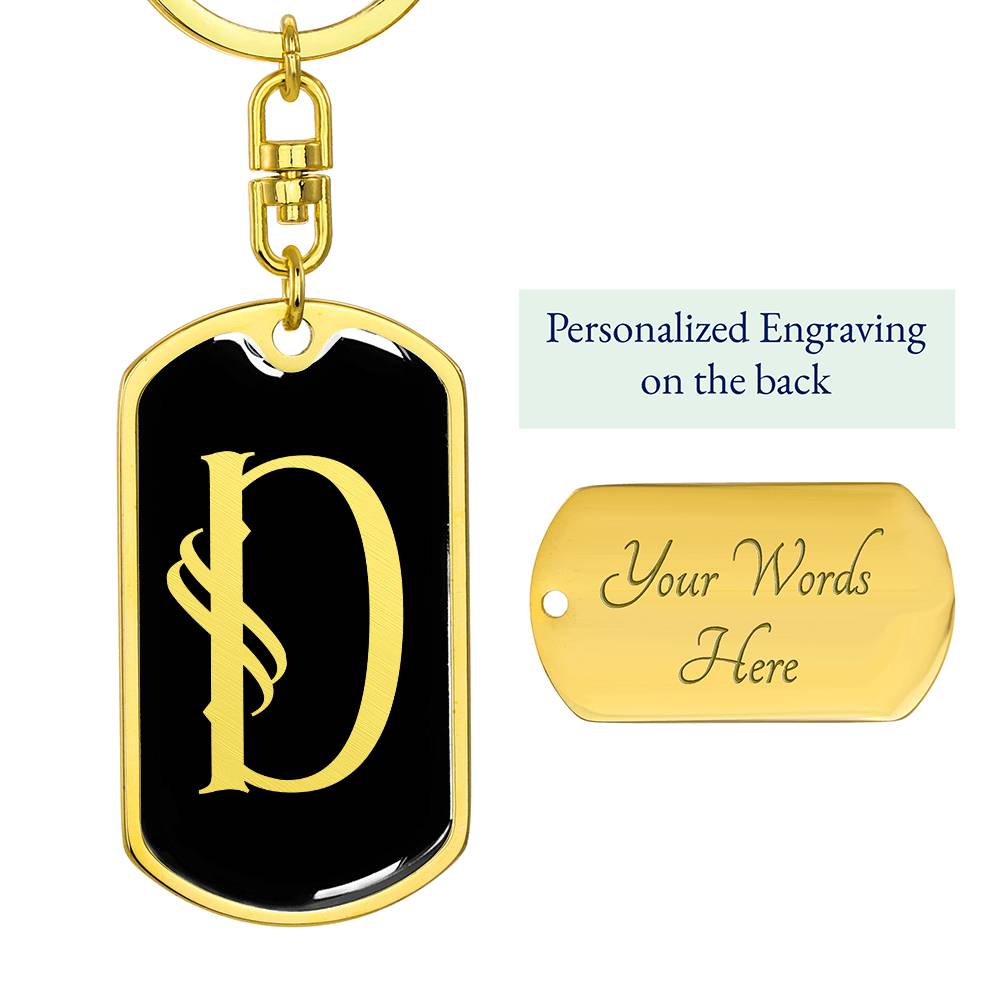 Initial D v001-12 - Luxury Dog Tag Keychain