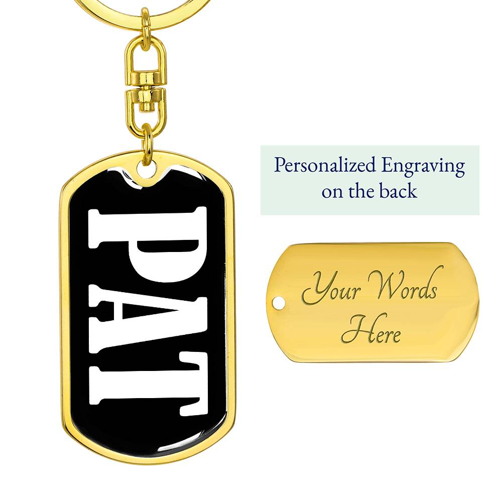 Pat v01w - Luxury Dog Tag Keychain