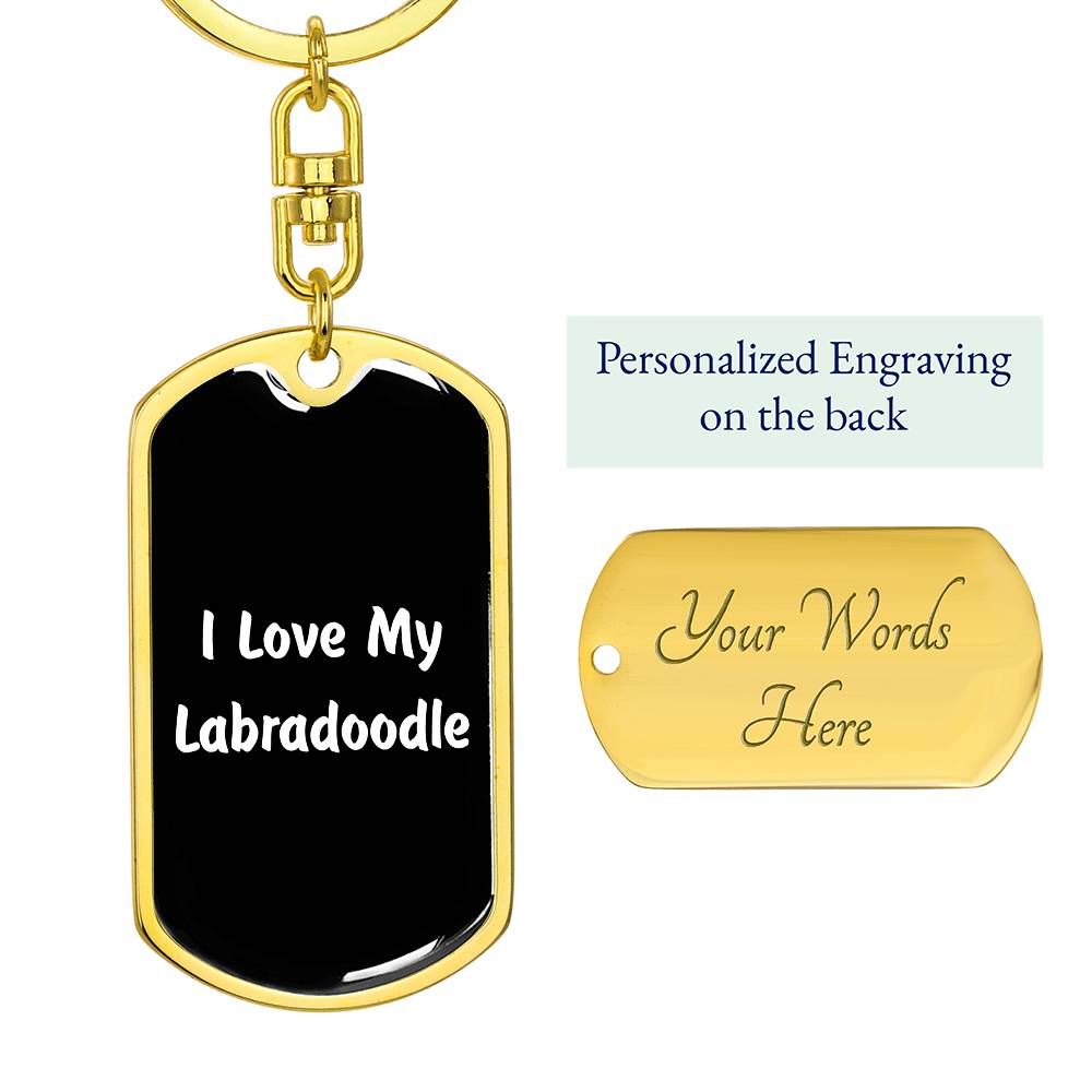 Love My Labradoodle v6 - Luxury Dog Tag Keychain