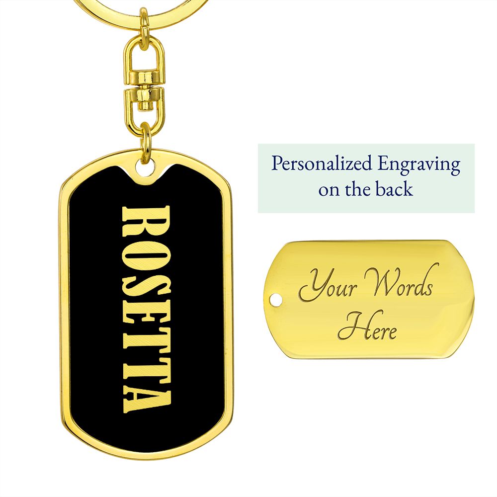 Rosetta v02 - Luxury Dog Tag Keychain