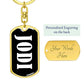 Jodi v01w - Luxury Dog Tag Keychain