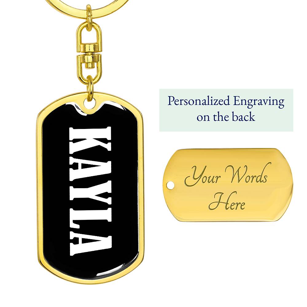 Kayla v01w - Luxury Dog Tag Keychain