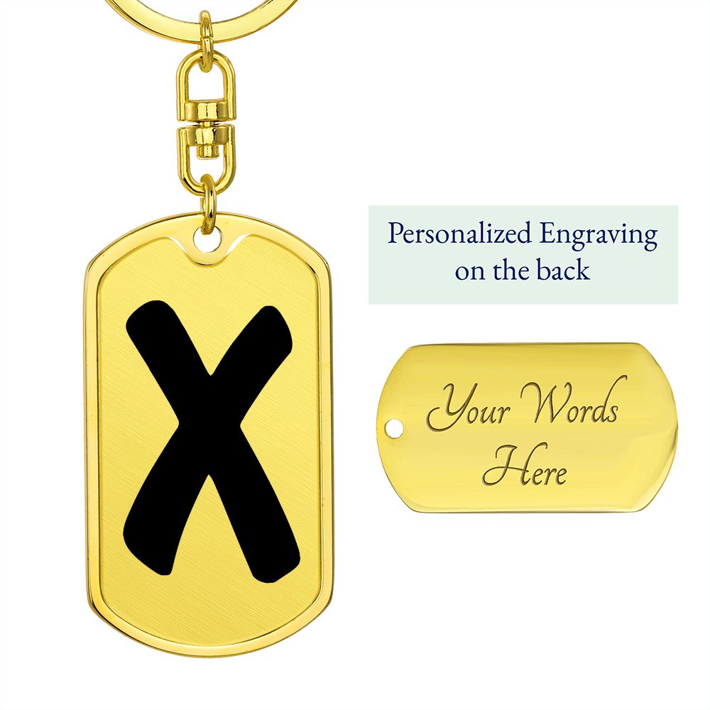 Initial X v1b - Luxury Dog Tag Keychain