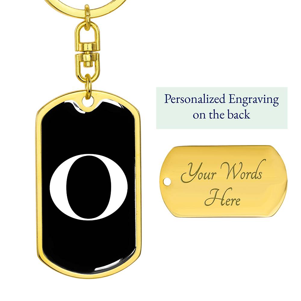 Initial O v3a - Luxury Dog Tag Keychain