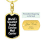 World's Greatest Postal Service Mail Carrier v3 - Luxury Dog Tag Keychain