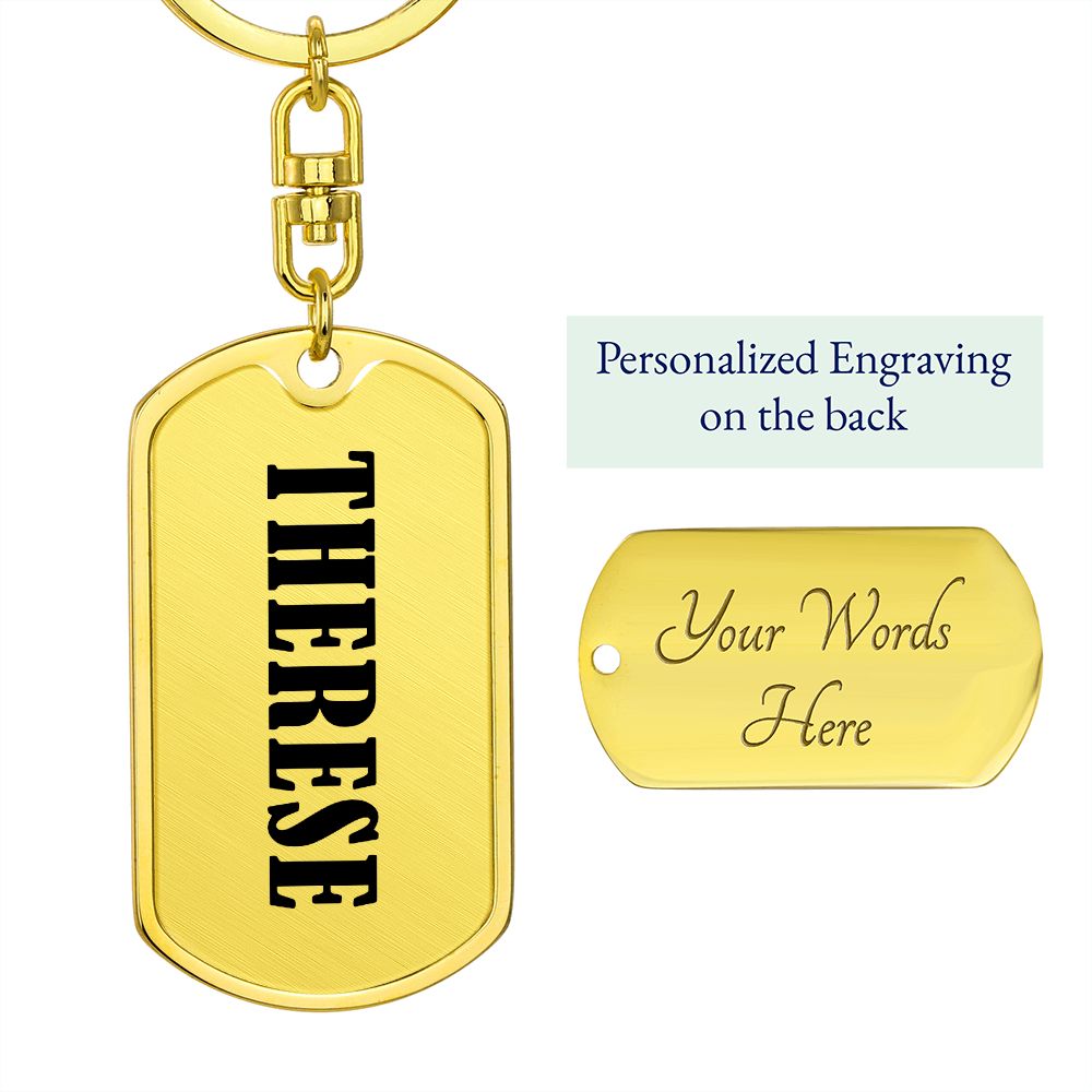 Therese v01 - Luxury Dog Tag Keychain