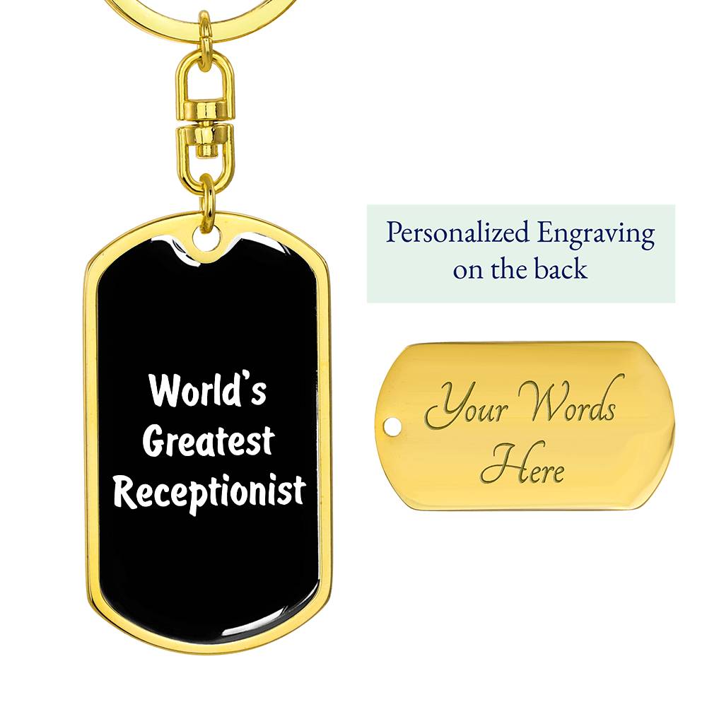 World's Greatest Receptionist v3 - Luxury Dog Tag Keychain