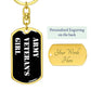 Army Veteran's Girl v3 - Luxury Dog Tag Keychain