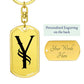 Initial Y v001-11 - Luxury Dog Tag Keychain