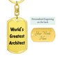 World's Greatest Architect - Luxury Dog Tag Keychain