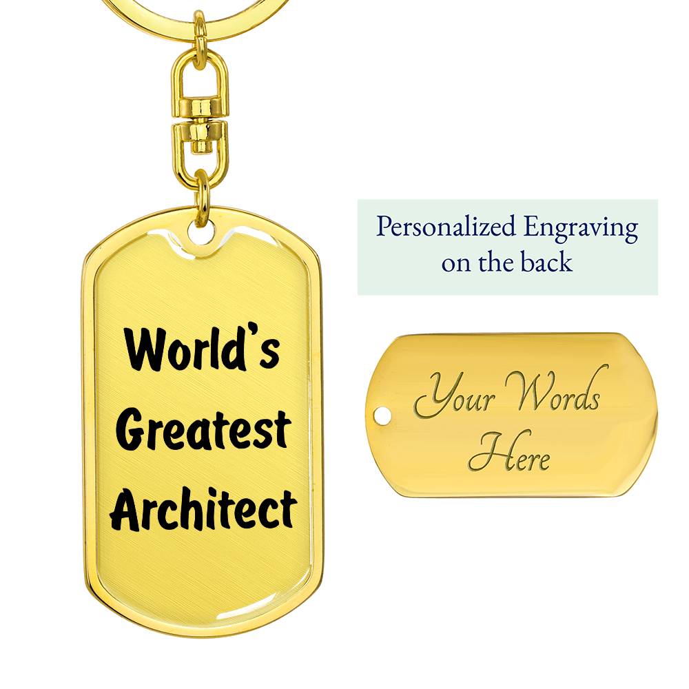 World's Greatest Architect - Luxury Dog Tag Keychain