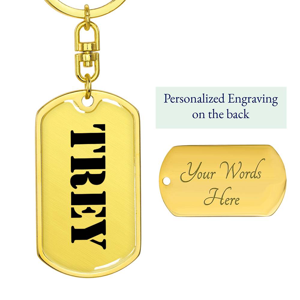 Trey - Luxury Dog Tag Keychain