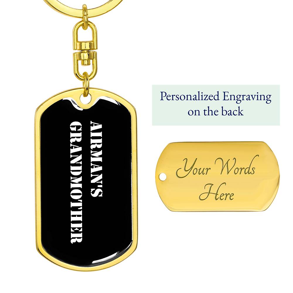 Airman's Grandmother v3 - Luxury Dog Tag Keychain
