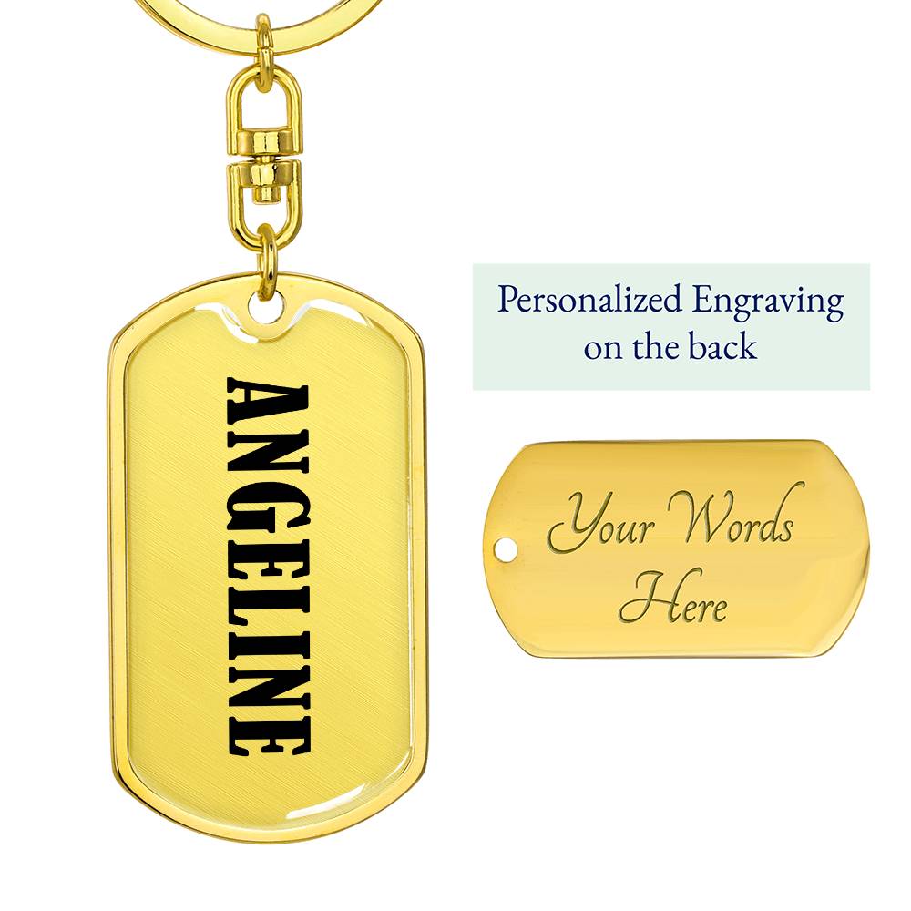 Angeline v01 - Luxury Dog Tag Keychain