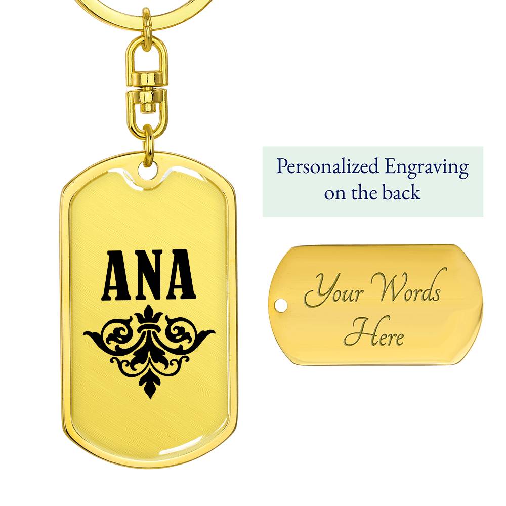 Ana v01a - Luxury Dog Tag Keychain