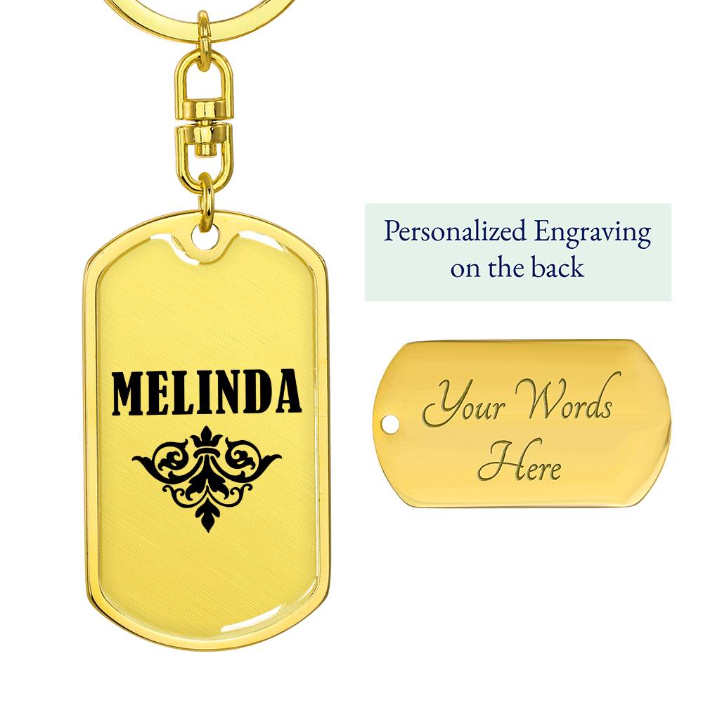 Melinda v01a - Luxury Dog Tag Keychain