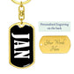 Jan v01w - Luxury Dog Tag Keychain